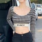 Pattern Kinit Crop Top Black & White - One Size