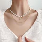 Double-layered Pearl Choker As Shown In Figure - One Size