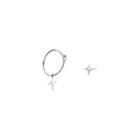 Star Asymmetrical Sterling Silver Dangle Earring Stud Earring - 2 Pcs - Asymmetrical - Silver - One Size