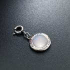 Lettering Faux Gemstone Sterling Silver Dangle Earring S925 Silver - Silver - One Size
