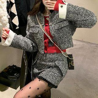 Tweed Crop Blazer / Mini Skirt