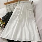 Drawstring-pocket Midi Skirt