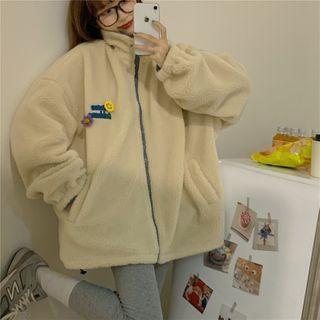 Long-sleeve Embroidered Fleece Jacket