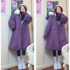 Zip-up Long Parka Parka - Purple - One Size