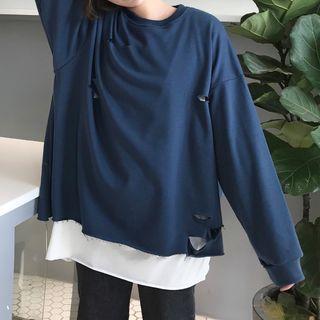 Plain Mock Two Piece Pullover