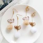 Pom Pom Cat Drop Earring / Clip-on Earring