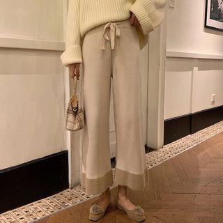 Color Block Wide Leg Knit Pants
