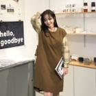 Ribbon-trim Sleeveless Knit Dress