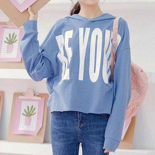 Lettering Hoodie Blue - One Size
