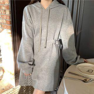 Buckled Mini Hoodie Dress