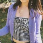 Light Purple Short Knit Cardigan