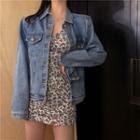 Denim Jacket / Floral Spaghetti Strap Dress