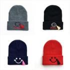 Tassel Smiley Embroidered Beanie