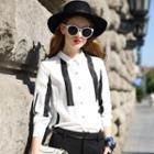 Long-sleeve Two Tone Twill Shirt