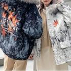 Couple Matching Fluffy Trim Hoode Padded Jacket