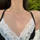 Bow Layered Necklace Gold - One Size