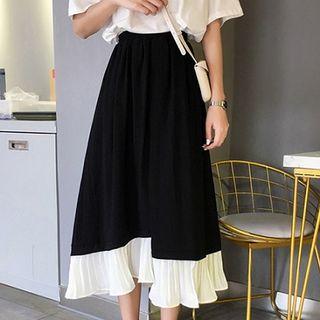 Frill Hem A-line Midi Skirt
