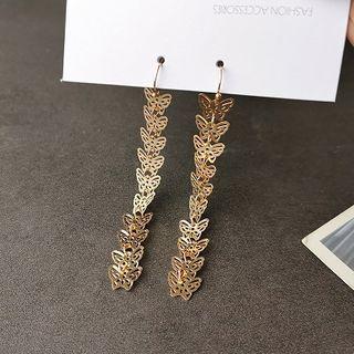 Butterfly Dangle Earring 1 Pair - Hook Earrings - Gold - One Size