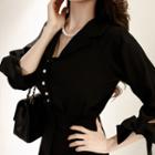 Half-placket Tie-sleeve Dress