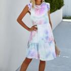 Sleeveless Tie Dye Mini A-line Dress