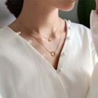 Sun Smiley Pendant Layered Sterling Silver Necklace 1 Pc - Gold - One Size