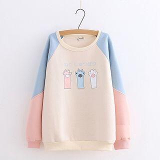 Color Block Cartoon Printed Sweatshirt
