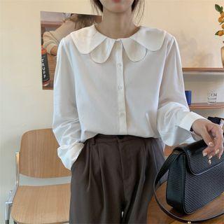 Long-sleeve Peter Pan Collar  Shirt