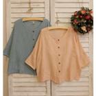 Plain Batwing Linen Cotton Light Jacket