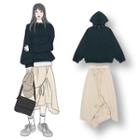 Half Zip Hoodie / Asymmetric A-line Skirt