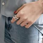 925 Sterling Silver Layered Open Ring 1 Pc - As Shown In Figure - One Size