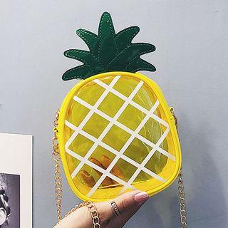 Transparent Pineapple Chained Shoulder Pouch