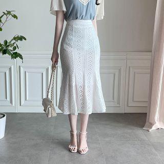 Eyelet-lace Long Mermaid Skirt
