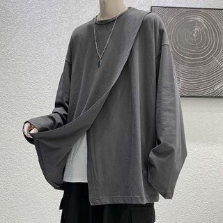 Slit Oversize Long-sleeve Top