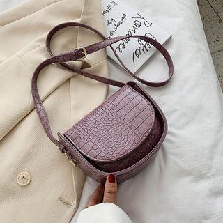 Mini Croc Grain Crossbody Bag