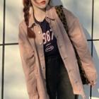 Buttoned Cargo Jacket Ash Pink - One Size