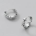 Cross Sterling Silver Hoop Earring 1 Pair - S925 Silver - Silver - One Size