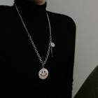 Couple Matching Smiley Pendant Chain Necklace Smiley Face - One Size
