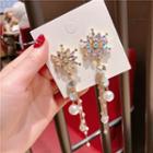 Faux-pearl Snowflake Earring As Shown In Figure - One Size