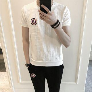 Set: Applique Short-sleeve T-shirt + Sweatpants