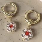 Flower Resin Alloy Dangle Earring 1 Pair - C-729 - Flower - White - One Size