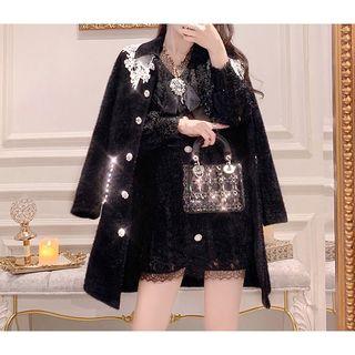 Lace Panel Buttoned Coat