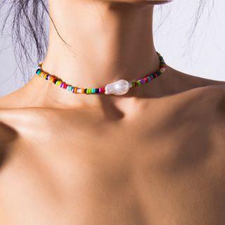 Shell & Bead Choker 2493 - Multicolour - One Size
