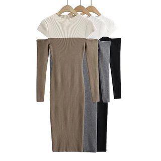 Cutout Two-tone Midi Bodycon Dress