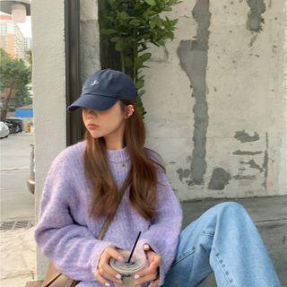 Round Neck Two Tone Sweater
