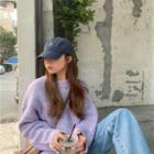 Round Neck Two Tone Sweater