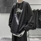 Long-sleeve Hand Print Sweatshirt