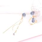 Non-matching Bead Drop Earring Plated Gold - Earrings - One Size