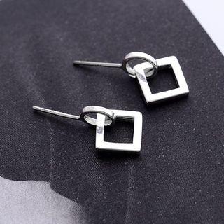 Geometry Ear Stud 1 Pair - Silver - One Size