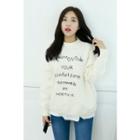 Petite Size Letter-printed Wool Blend Sweater