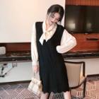 Plain Long-sleeve Loose-fit Blouse / Plain Loose-fit Knit Dress